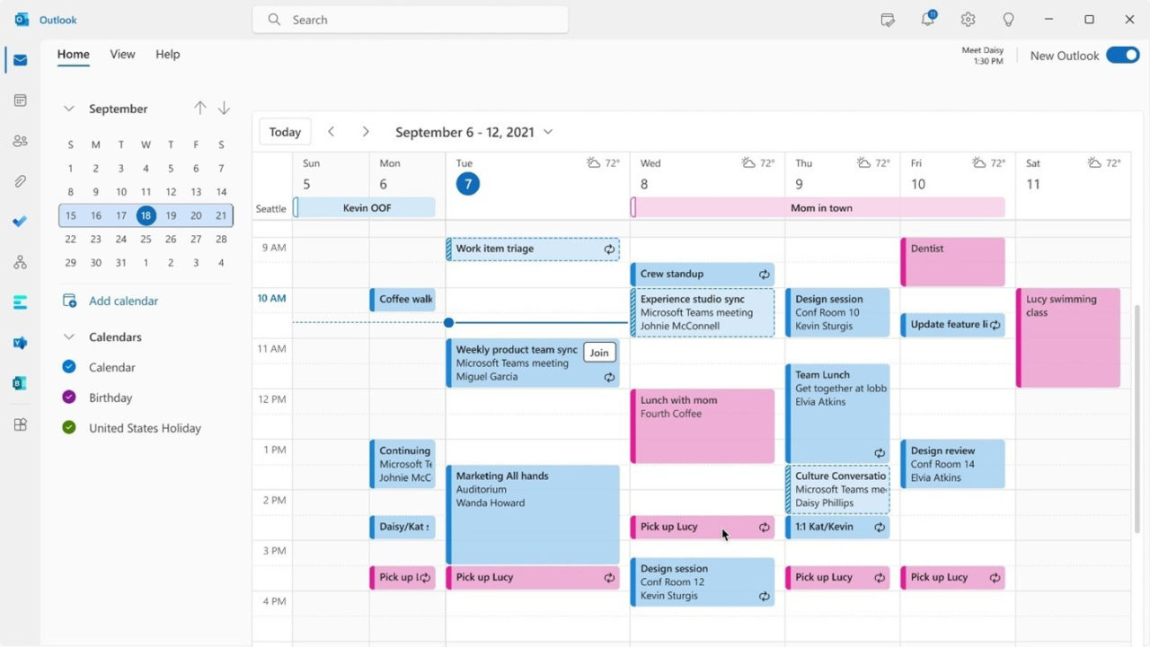 La nueva aplicación de Outlook para Windows soporta el Calendario y los